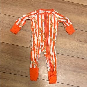Orange and White Striped Kids One Piece